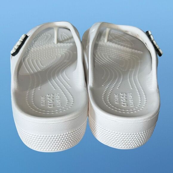 Crocs Classic Platform White Logo Flip-Flops Size W 9 - Picture 5 of 6